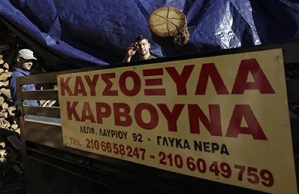Wood Supply Yard As Greeks Buy Fuel For Heating