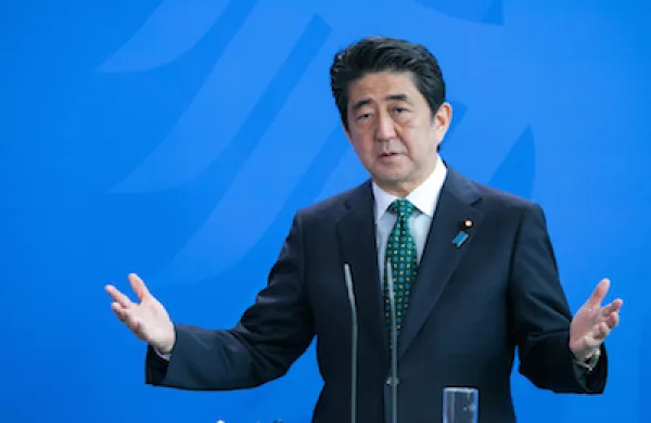 Japan's Prime Minister Shinzo Abe Holds Talks With German Chancellor Angela Merkel