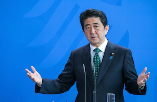 Japan's Prime Minister Shinzo Abe Holds Talks With German Chancellor Angela Merkel