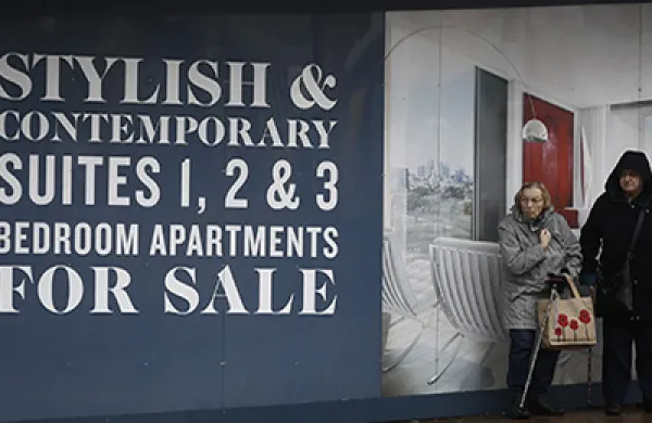 Estate Agents For Sale Signs And Residential Properties As U.K. House-Price Growth Slows