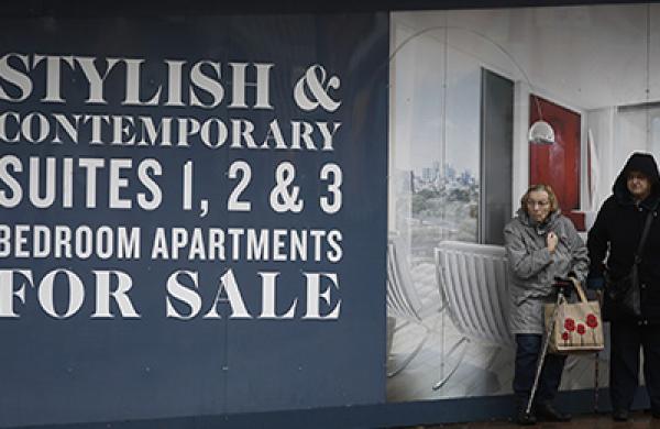 Estate Agents For Sale Signs And Residential Properties As U.K. House-Price Growth Slows