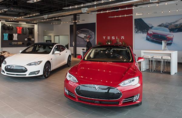 A Tesla Motors Inc. Gallery And Service Center As Stock Rebounds