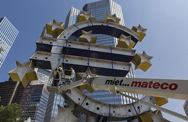 European Central Bank's Euro Sculpture Undergoes Makeover