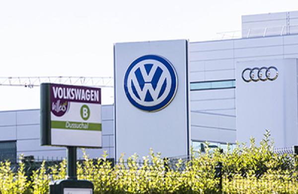 Volkswagen AG Automobiles Await Shipping At A Distribution Logistics Park As German Prosecutor Opens Emissions Probe Into Former CEO