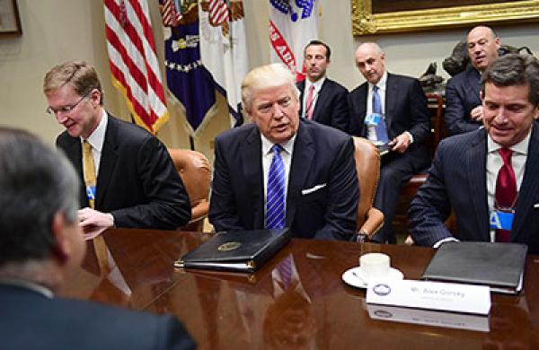 President Trump Holds Breakfast Meeting With Business Leaders At White House