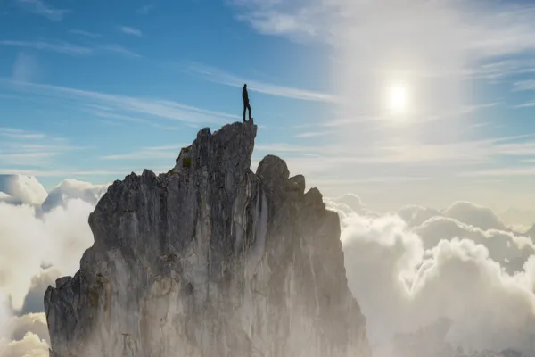 man on mountain