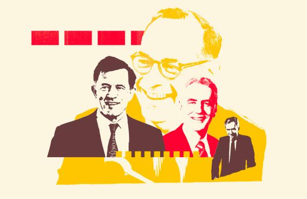 Simon Borrows, Oliver Bäte, Richard Ridinger and Bernard Arnault. (Illustration by II / Courtesy photos)