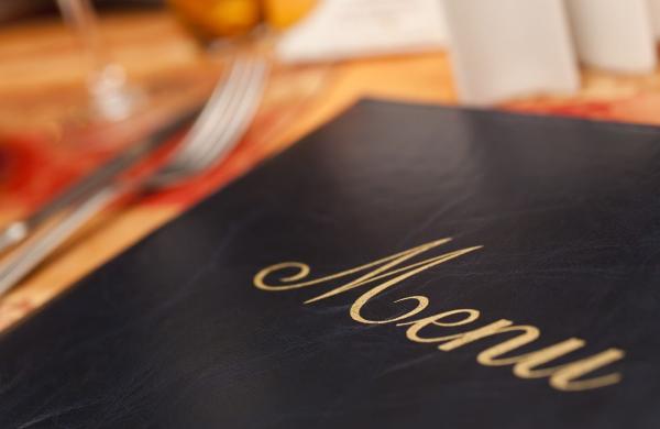Menu on a restaurant table 