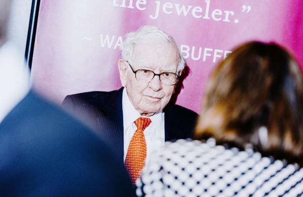 Warren Buffet at the 2019 Berkshire Hathaway annual shareholders meeting. (Houston Cofield/Bloomberg)