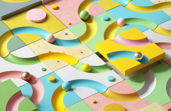 Abstract blocks with curved concave