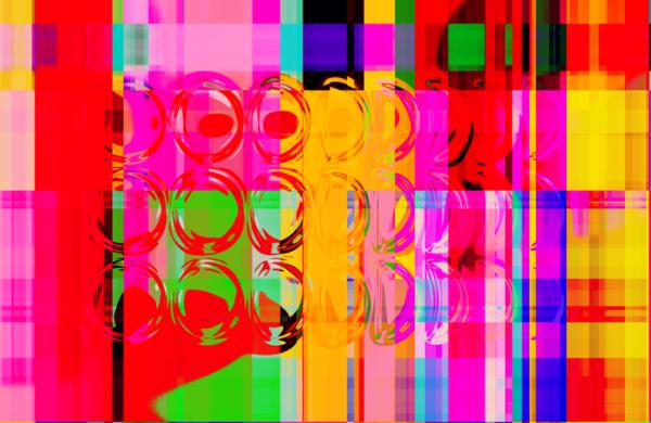 Abstract Mid-Century Square Vibrant Geometric Shapes with Neon Colored  Collage