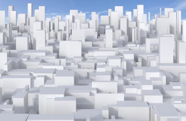 3D-Rendering, mega city, living space