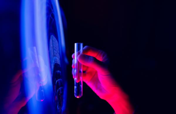 Close-up of holding a test tube