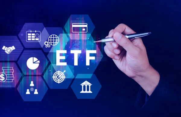 ETF investment concept, Exchange Traded Fund, ETF stock options and stock market index fund, Growing Wealth in the Financial Market.