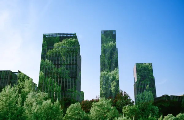 Multiple exposure of financial building