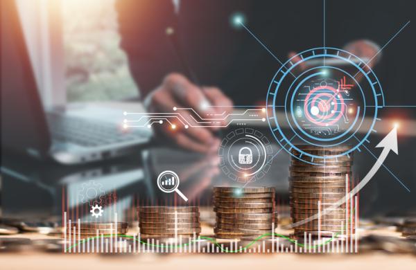 Coin stack steps on the table with icon Action plan, Goal, and target, success and business target concept, project management, company strategy development.