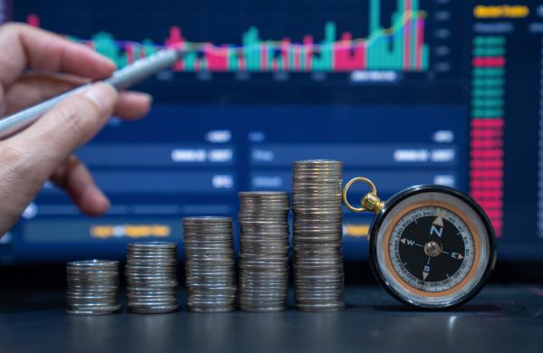 Stock market,Stock market financial growth chart.