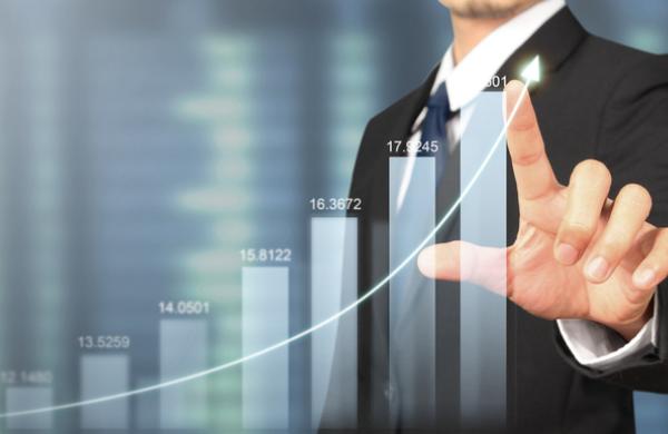 Businessman plan graph growth and increase of chart