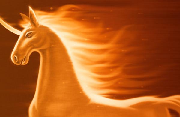running unicorn on fire