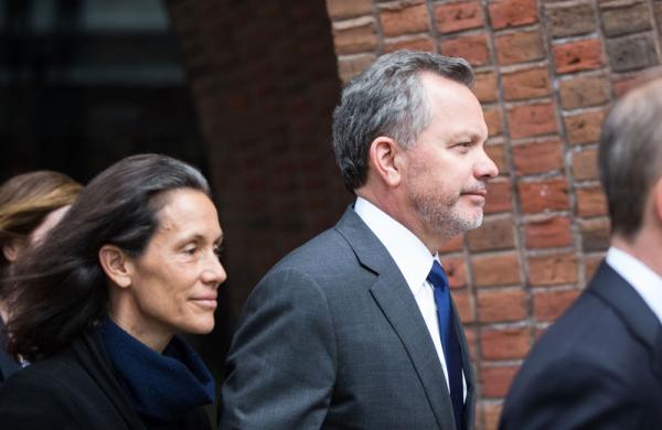 Bill McGlashan leaving federal court in Boston on March 29, 2019. (Scott Eisen/Bloomberg)