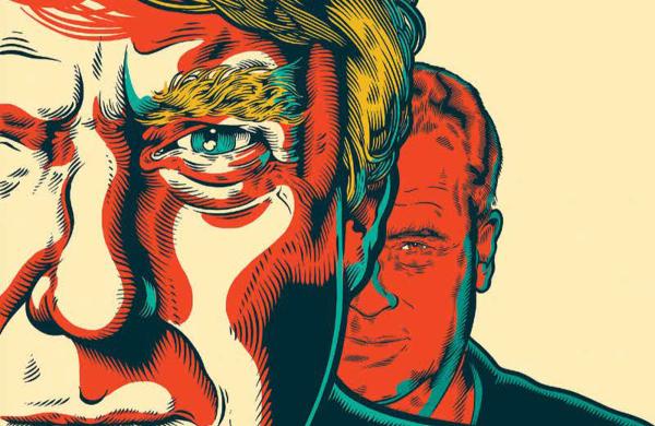 Donald Trump and Robert Mercer. (Illustration by Tim McDonagh)
