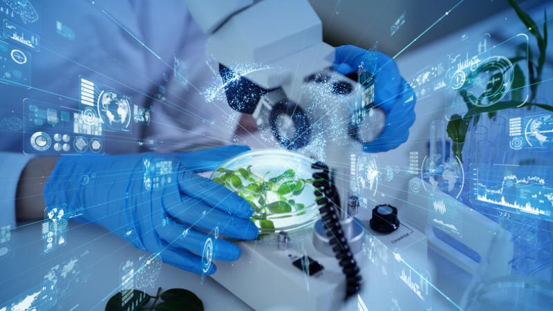 Biotechnology concept. Food tech. Nutritional science.
