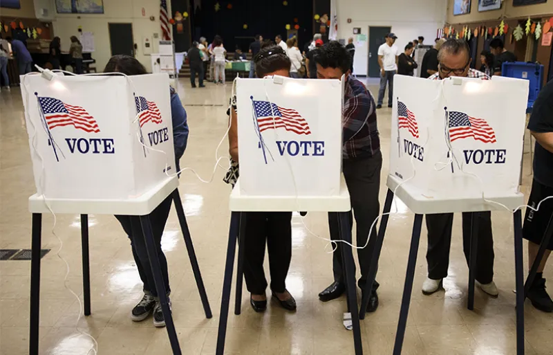 Voters cast ballots in Los Angeles, California, November 8, 2016 (Patrick T. Fallon/Bloomberg) Voters cast ballots in Los Angeles, California, November 8, 2016 (Patrick T. Fallon/Bloomberg)