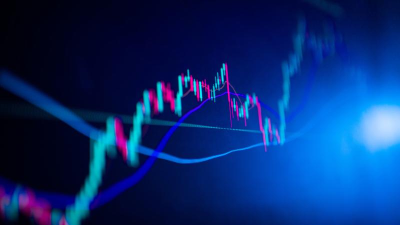 The market volatility of crypto trading with technical price graph and indicator, red and green candlesticks, for analysis up and downtrend. Stock trading, crypto currency background concept. The market volatility of crypto trading with technical price graph and indicator, red and green candlesticks, for analysis up and downtrend. Stock trading, crypto currency background concept.