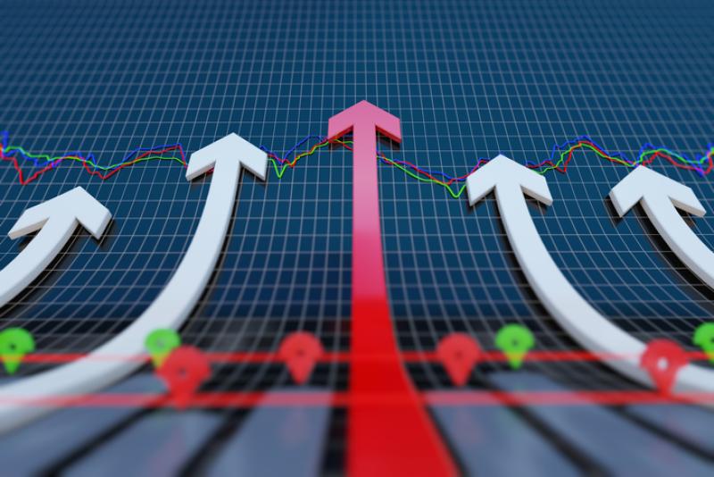 Rising economic arrow